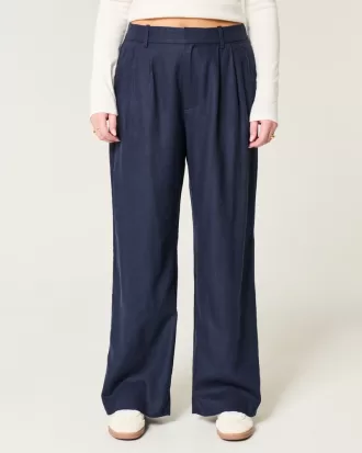 Hollister Livvy Ultra High-Rise Linen-Blend Wide-Leg Pants,Hollister Livvy Ultra High-Rise Linen-Blend Wide-Leg Pants