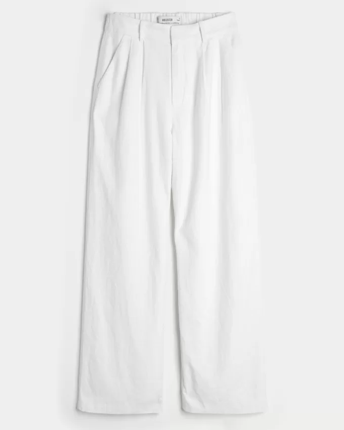 Hollister Livvy Ultra High-Rise Linen-Blend Wide-Leg Pants,Hollister Livvy Ultra High-Rise Linen-Blend Wide-Leg Pants Hollister Livvy Ultra High-Rise Linen-Blend Wide-Leg Pants,Hollister Livvy Ultra High-Rise Linen-Blend Wide-Leg Pants