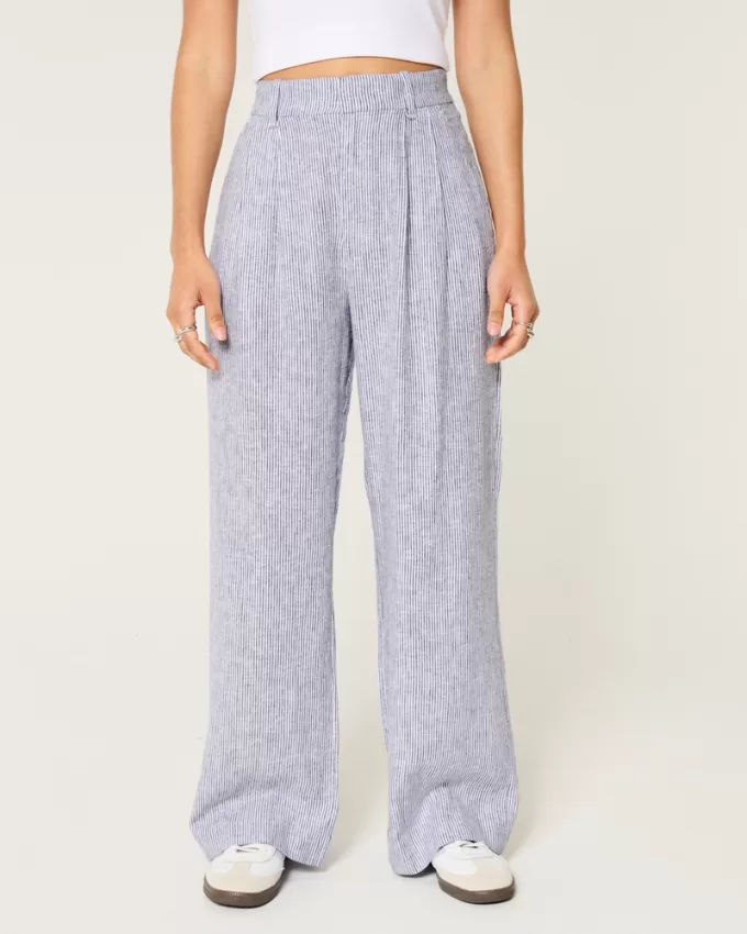 Hollister Livvy Ultra High-Rise Linen-Blend Wide-Leg Pants,Hollister Livvy Ultra High-Rise Linen-Blend Wide-Leg Pants Hollister Livvy Ultra High-Rise Linen-Blend Wide-Leg Pants,Hollister Livvy Ultra High-Rise Linen-Blend Wide-Leg Pants