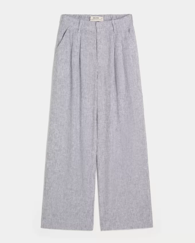 Hollister Livvy Ultra High-Rise Linen-Blend Wide-Leg Pants,Hollister Livvy Ultra High-Rise Linen-Blend Wide-Leg Pants Hollister Livvy Ultra High-Rise Linen-Blend Wide-Leg Pants,Hollister Livvy Ultra High-Rise Linen-Blend Wide-Leg Pants