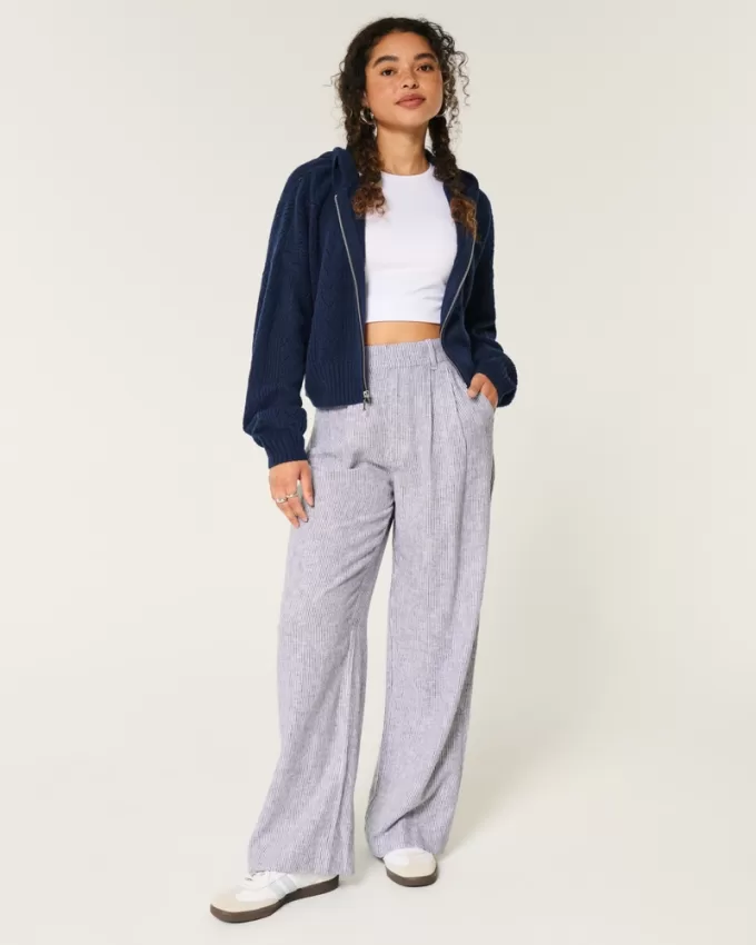 Hollister Livvy Ultra High-Rise Linen-Blend Wide-Leg Pants,Hollister Livvy Ultra High-Rise Linen-Blend Wide-Leg Pants Hollister Livvy Ultra High-Rise Linen-Blend Wide-Leg Pants,Hollister Livvy Ultra High-Rise Linen-Blend Wide-Leg Pants