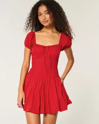Hollister Sofia Drop-Waist Bubble Skort Dress,Hollister Sofia Drop-Waist Bubble Skort Dress