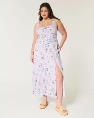 Hollister Sofia Side-Smocked Maxi Dress,Hollister Sofia Side-Smocked Maxi Dress