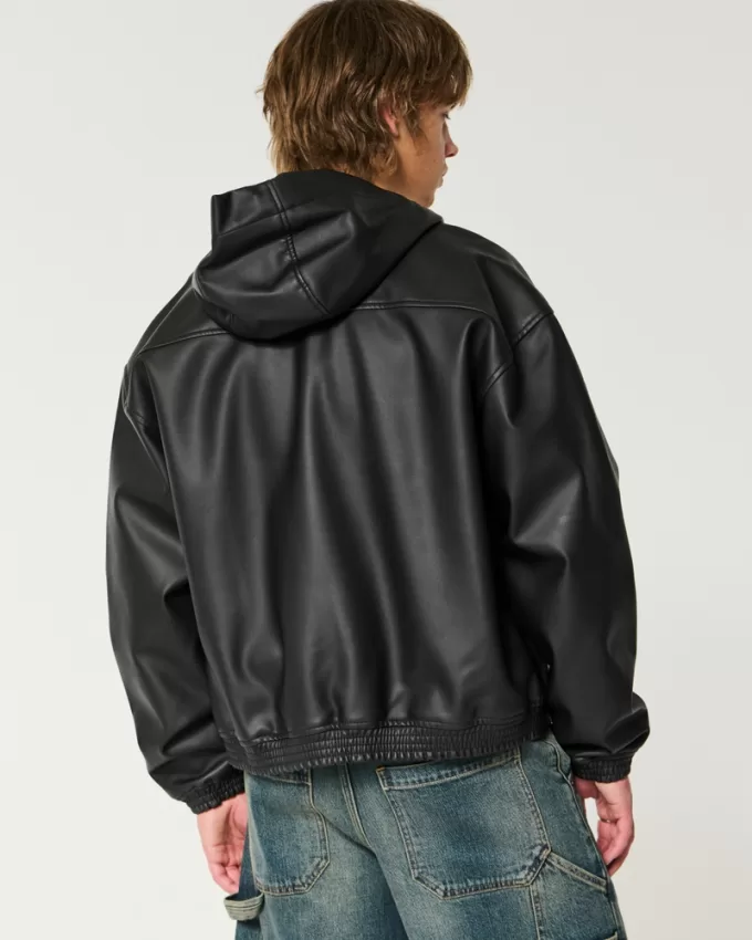 Hooded Vegan Leather Jacket,Hooded Vegan Leather Jacket Hooded Vegan Leather Jacket,Hooded Vegan Leather Jacket