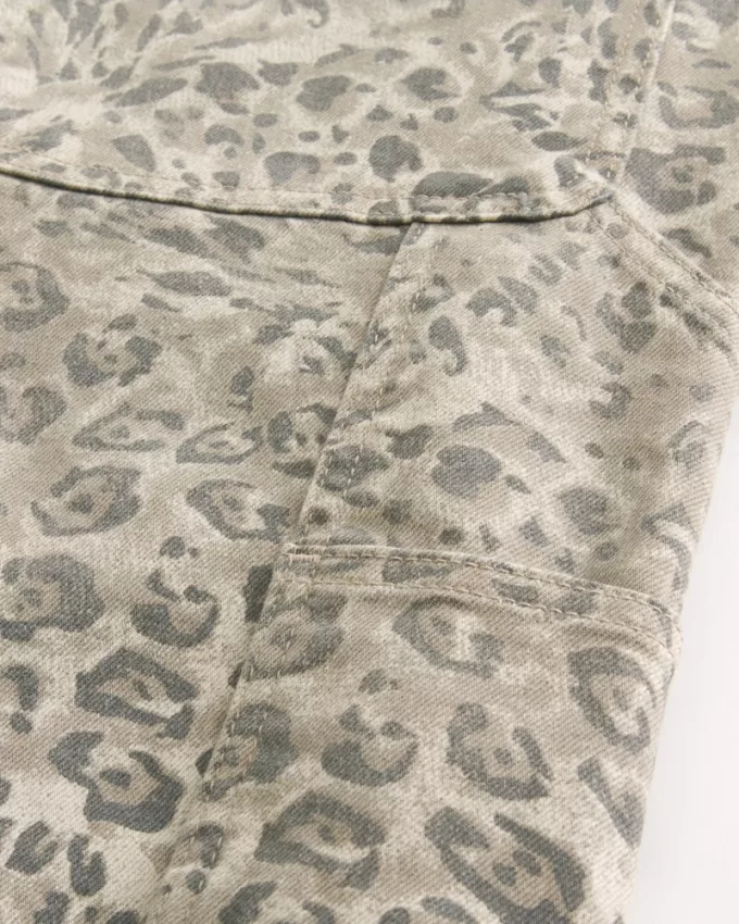Leopard Print Baggy Painter Jeans,Leopard Print Baggy Painter Jeans