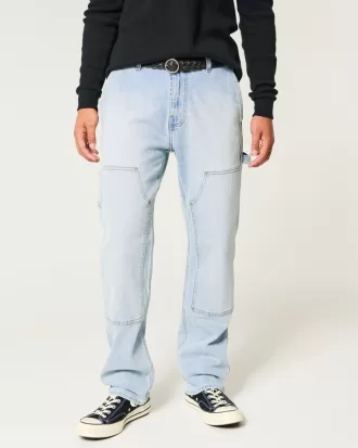 Light Wash Loose Carpenter Jeans,Light Wash Loose Carpenter Jeans