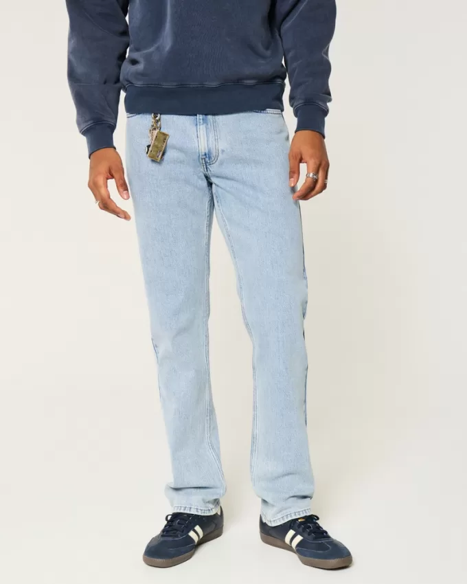 Light Wash Slim Straight Jeans,Light Wash Slim Straight Jeans