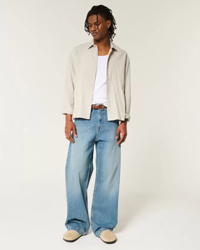 Linen-Blend Button-Through Shirt,Linen-Blend Button-Through Shirt Linen-Blend Button-Through Shirt,Linen-Blend Button-Through Shirt