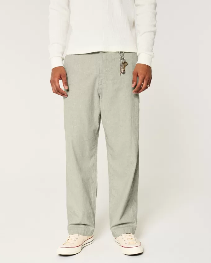 Linen-Blend Flex-Waist Baggy Pants,Linen-Blend Flex-Waist Baggy Pants Linen-Blend Flex-Waist Baggy Pants,Linen-Blend Flex-Waist Baggy Pants
