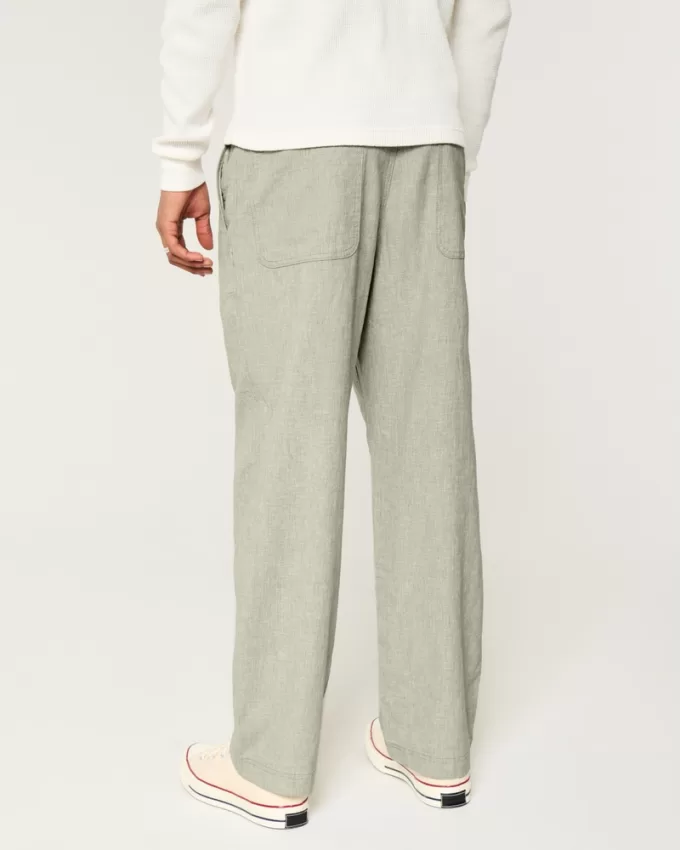 Linen-Blend Flex-Waist Baggy Pants,Linen-Blend Flex-Waist Baggy Pants Linen-Blend Flex-Waist Baggy Pants,Linen-Blend Flex-Waist Baggy Pants