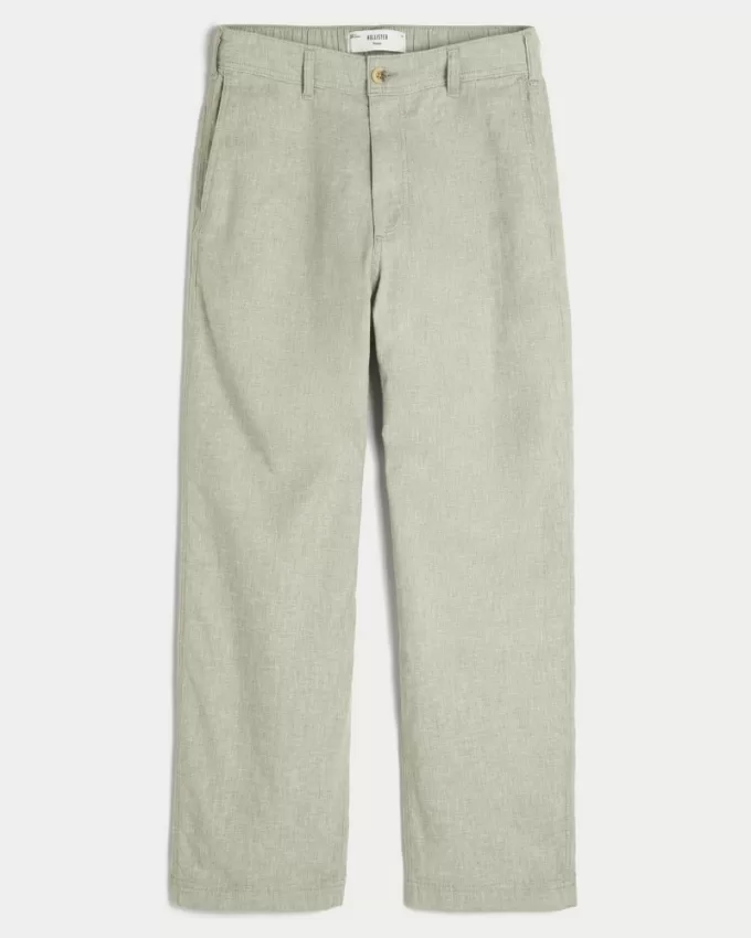 Linen-Blend Flex-Waist Baggy Pants,Linen-Blend Flex-Waist Baggy Pants Linen-Blend Flex-Waist Baggy Pants,Linen-Blend Flex-Waist Baggy Pants