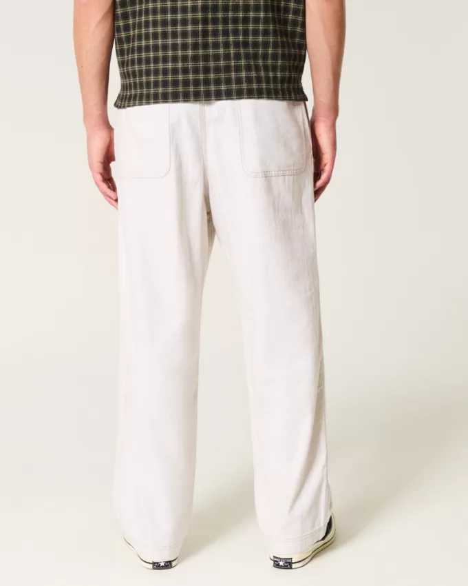 Linen-Blend Flex-Waist Baggy Pants,Linen-Blend Flex-Waist Baggy Pants Linen-Blend Flex-Waist Baggy Pants,Linen-Blend Flex-Waist Baggy Pants