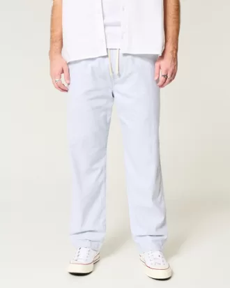 Linen-Blend Loose Pull-On Pants,Linen-Blend Loose Pull-On Pants