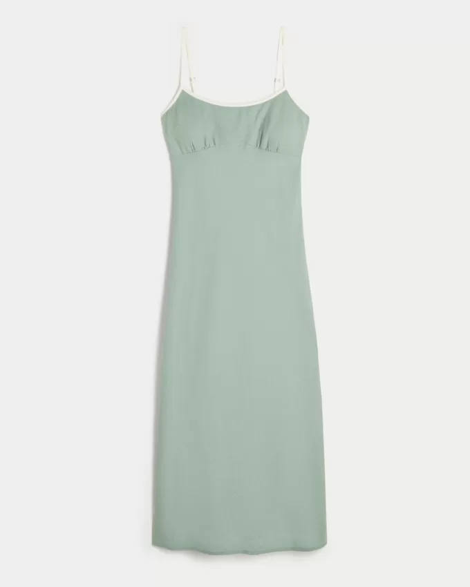 Linen-Blend Open Back Slip Midi Dress,Linen-Blend Open Back Slip Midi Dress Linen-Blend Open Back Slip Midi Dress,Linen-Blend Open Back Slip Midi Dress
