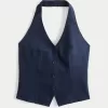 Linen-Blend Open-Back Vest,Linen-Blend Open-Back Vest Linen-Blend Open-Back Vest,Linen-Blend Open-Back Vest