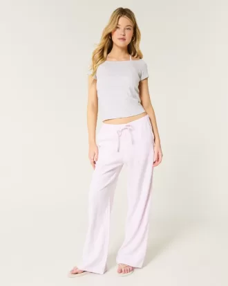 Linen-Blend Pull-On Baggy Pants,Linen-Blend Pull-On Baggy Pants