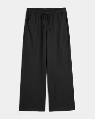 Linen-Blend Pull-On Baggy Pants,Linen-Blend Pull-On Baggy Pants
