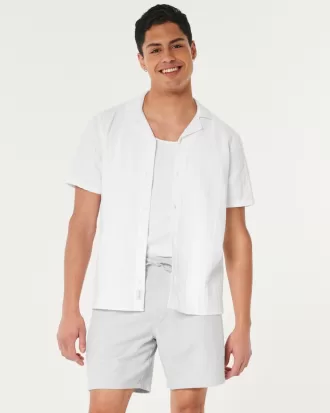 Linen-Blend Pull-On Shorts 7″,Linen-Blend Pull-On Shorts 7″