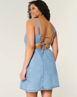 Linen-Blend Structured Mini Dress,Linen-Blend Structured Mini Dress