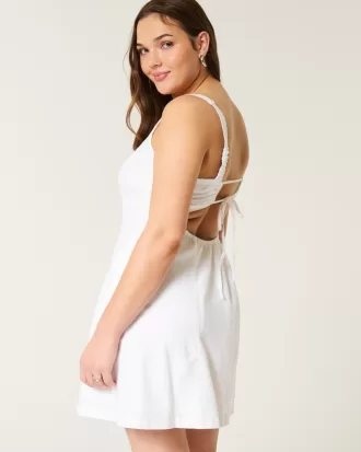 Linen-Blend Structured Mini Dress,Linen-Blend Structured Mini Dress