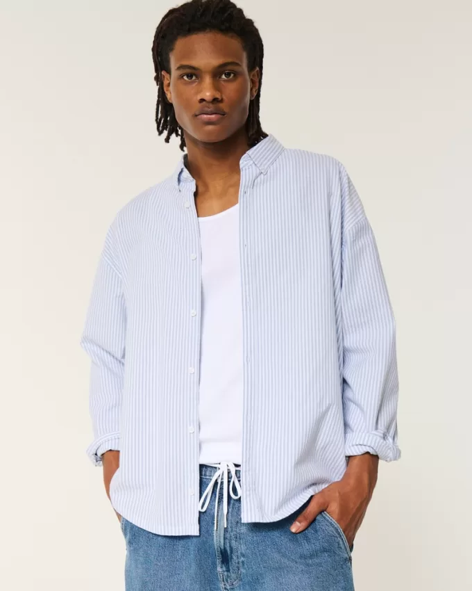 Long-Sleeve Baggy Oxford Shirt,Long-Sleeve Baggy Oxford Shirt Long-Sleeve Baggy Oxford Shirt,Long-Sleeve Baggy Oxford Shirt