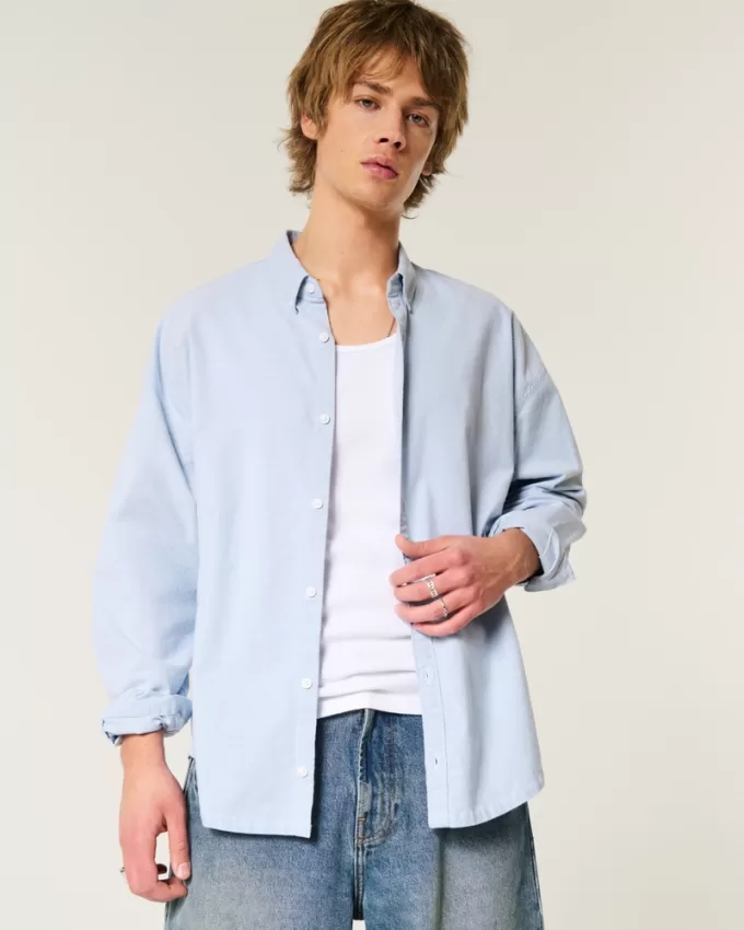 Long-Sleeve Baggy Oxford Shirt,Long-Sleeve Baggy Oxford Shirt Long-Sleeve Baggy Oxford Shirt,Long-Sleeve Baggy Oxford Shirt