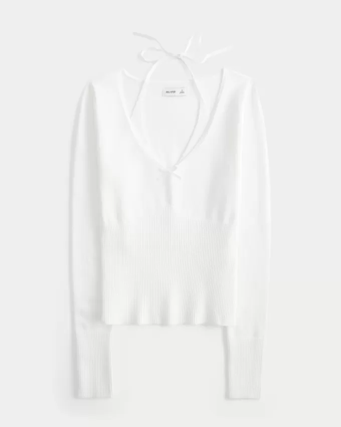 Long-Sleeve Halter Tie Sweater,Long-Sleeve Halter Tie Sweater Long-Sleeve Halter Tie Sweater,Long-Sleeve Halter Tie Sweater