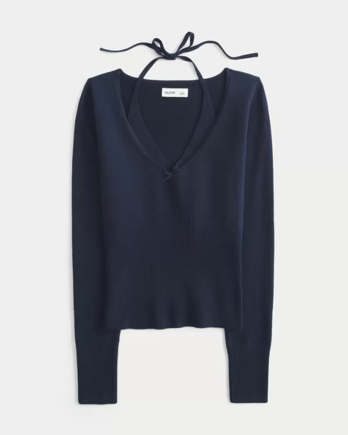 Long-Sleeve Halter Tie Sweater,Long-Sleeve Halter Tie Sweater Long-Sleeve Halter Tie Sweater,Long-Sleeve Halter Tie Sweater