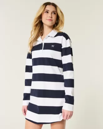 Long-Sleeve Rugby Mini Dress,Long-Sleeve Rugby Mini Dress