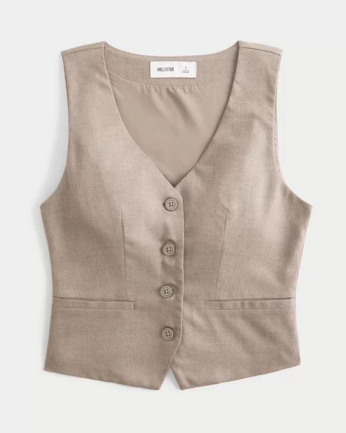 Longer-Length Button-Through Vest,Longer-Length Button-Through Vest Longer-Length Button-Through Vest,Longer-Length Button-Through Vest