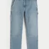 Loose Medium Wash Carpenter Jeans,Loose Medium Wash Carpenter Jeans