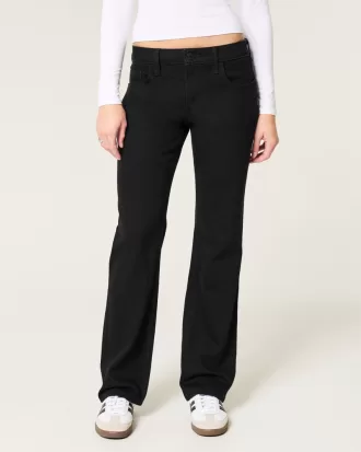 Low-Rise Black Relaxed Straight Jeans,Low-Rise Black Relaxed Straight Jeans
