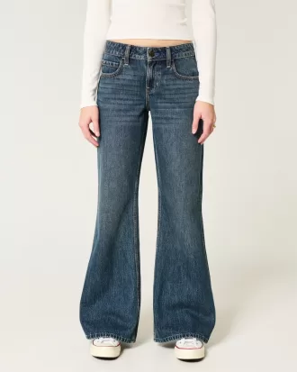 Low-Rise Dark Wash Baggy Flare Jeans,Low-Rise Dark Wash Baggy Flare Jeans Low-Rise Dark Wash Baggy Flare Jeans,Low-Rise Dark Wash Baggy Flare Jeans