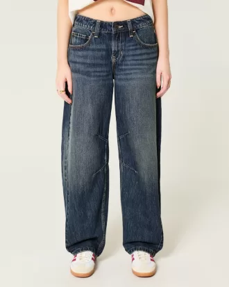 Low Rise Dark Wash Barrel Jeans,Low Rise Dark Wash Barrel Jeans Low Rise Dark Wash Barrel Jeans,Low Rise Dark Wash Barrel Jeans