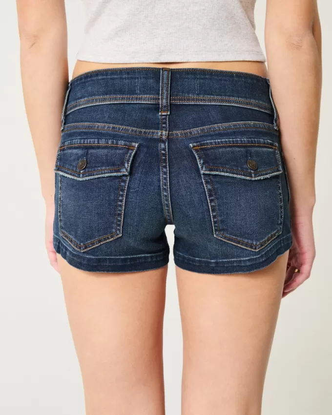 Low-Rise Dark Wash Denim Shortie Shorts,Low-Rise Dark Wash Denim Shortie Shorts Low-Rise Dark Wash Denim Shortie Shorts,Low-Rise Dark Wash Denim Shortie Shorts