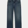 Low-Rise Dark Wash Relaxed Straight Jeans,Low-Rise Dark Wash Relaxed Straight Jeans