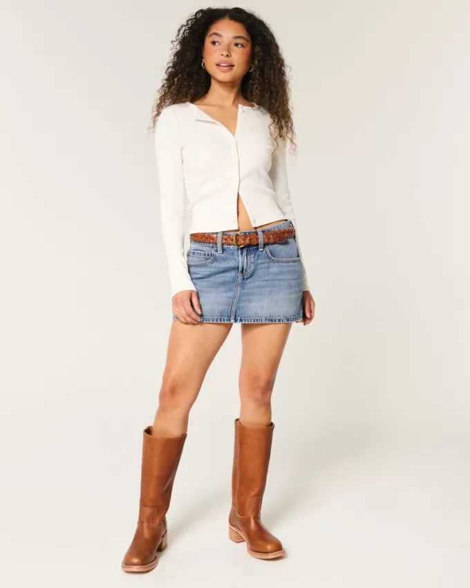 Low-Rise Denim Mini Skort,Low-Rise Denim Mini Skort Low-Rise Denim Mini Skort,Low-Rise Denim Mini Skort