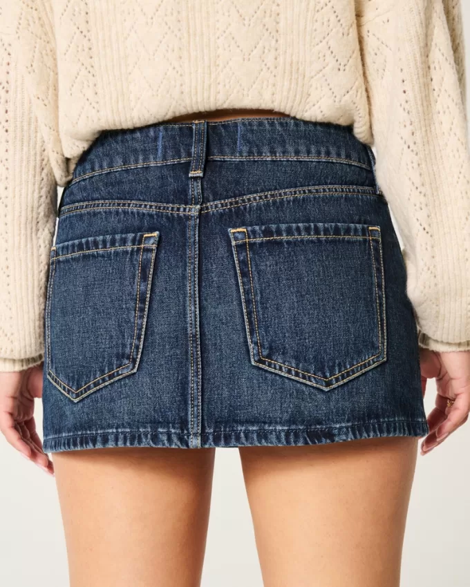 Low-Rise Denim Mini Skort,Low-Rise Denim Mini Skort
