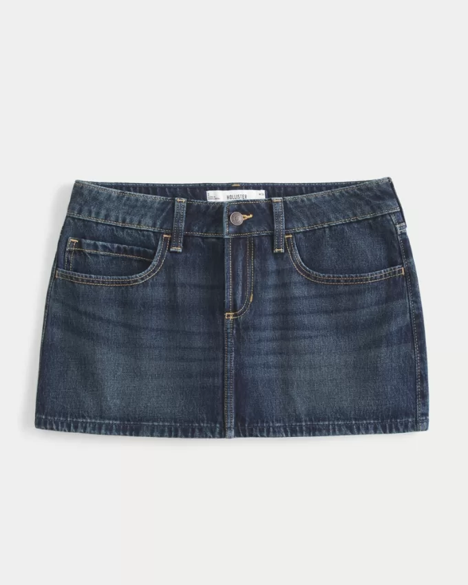 Low-Rise Denim Mini Skort,Low-Rise Denim Mini Skort