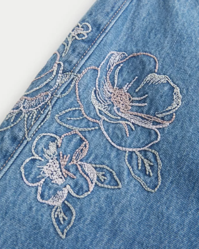 Low-Rise Floral Embroidered Medium Wash Super Baggy Jeans,Low-Rise Floral Embroidered Medium Wash Super Baggy Jeans Low-Rise Floral Embroidered Medium Wash Super Baggy Jeans,Low-Rise Floral Embroidered Medium Wash Super Baggy Jeans
