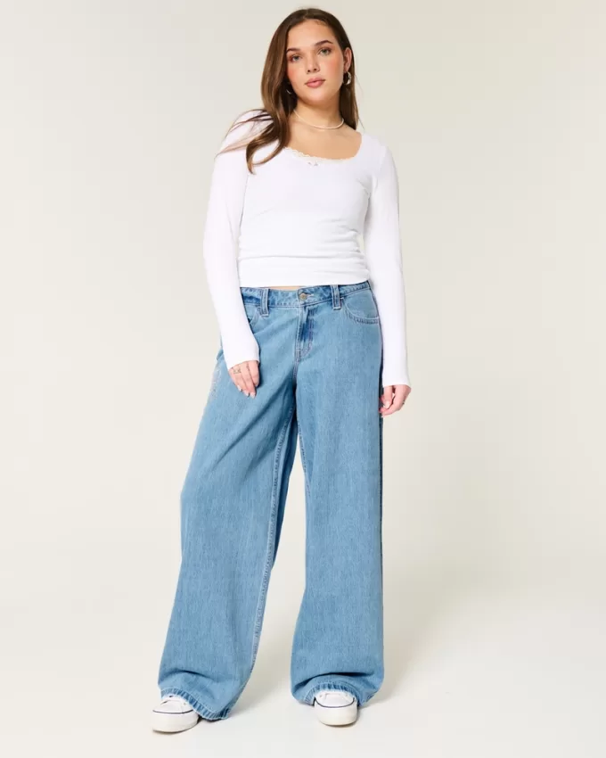 Low-Rise Floral Embroidered Medium Wash Super Baggy Jeans,Low-Rise Floral Embroidered Medium Wash Super Baggy Jeans Low-Rise Floral Embroidered Medium Wash Super Baggy Jeans,Low-Rise Floral Embroidered Medium Wash Super Baggy Jeans