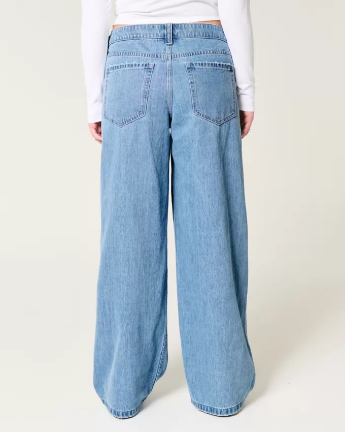 Low-Rise Floral Embroidered Medium Wash Super Baggy Jeans,Low-Rise Floral Embroidered Medium Wash Super Baggy Jeans Low-Rise Floral Embroidered Medium Wash Super Baggy Jeans,Low-Rise Floral Embroidered Medium Wash Super Baggy Jeans