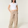 Low-Rise Leopard Print Super Baggy Jeans,Low-Rise Leopard Print Super Baggy Jeans