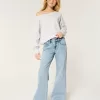 Low-Rise Light Wash Baggy Flare Jeans,Low-Rise Light Wash Baggy Flare Jeans