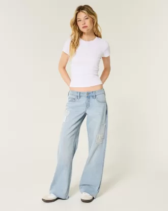 Low-Rise Light Wash Patchwork Baggy Jeans,Low-Rise Light Wash Patchwork Baggy Jeans Low-Rise Light Wash Patchwork Baggy Jeans,Low-Rise Light Wash Patchwork Baggy Jeans
