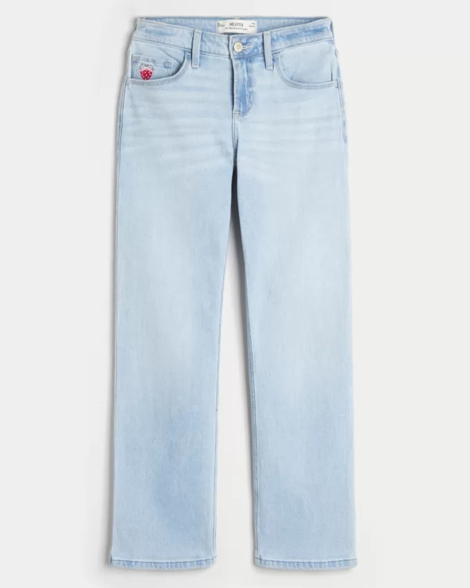 Low-Rise Light Wash Strawberry Graphic Relaxed Straight Jeans,Low-Rise Light Wash Strawberry Graphic Relaxed Straight Jeans Low-Rise Light Wash Strawberry Graphic Relaxed Straight Jeans,Low-Rise Light Wash Strawberry Graphic Relaxed Straight Jeans