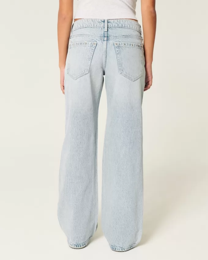 Low-Rise Light Wash Studded Baggy Jeans,Low-Rise Light Wash Studded Baggy Jeans Low-Rise Light Wash Studded Baggy Jeans,Low-Rise Light Wash Studded Baggy Jeans