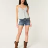 Low-Rise Medium Wash Denim Shortie Shorts,Low-Rise Medium Wash Denim Shortie Shorts Low-Rise Medium Wash Denim Shortie Shorts,Low-Rise Medium Wash Denim Shortie Shorts