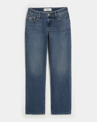 Low-Rise Medium Wash Embroidered Bow Straight Jeans,Low-Rise Medium Wash Embroidered Bow Straight Jeans Low-Rise Medium Wash Embroidered Bow Straight Jeans,Low-Rise Medium Wash Embroidered Bow Straight Jeans