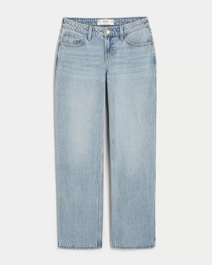 Low-Rise Medium Wash Eyelet Bow Loose Jeans,Low-Rise Medium Wash Eyelet Bow Loose Jeans Low-Rise Medium Wash Eyelet Bow Loose Jeans,Low-Rise Medium Wash Eyelet Bow Loose Jeans